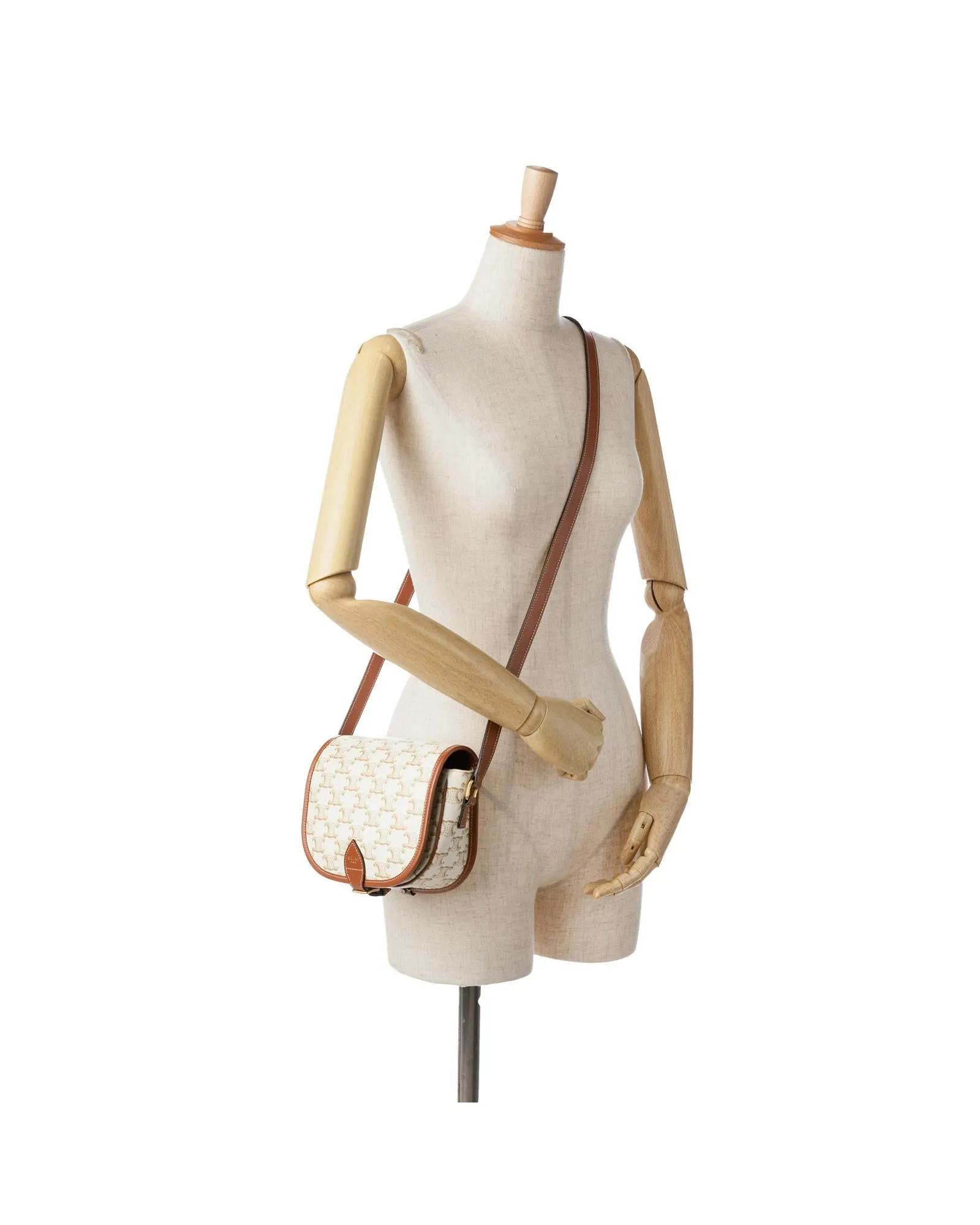 Medium Crossbody Bag with Leather Trim and Buckle Closure