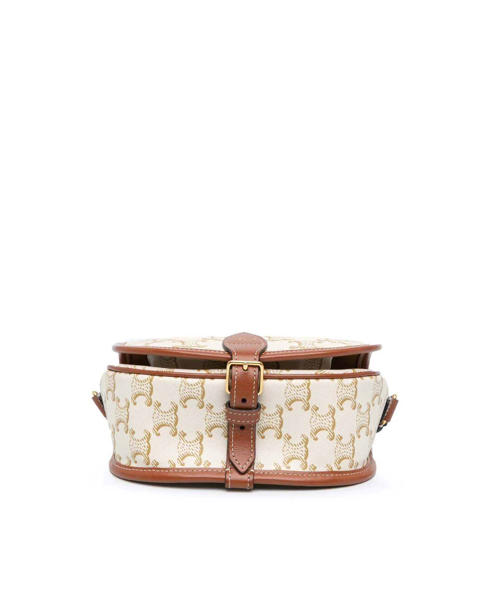 Medium Crossbody Bag with Leather Trim and Buckle Closure