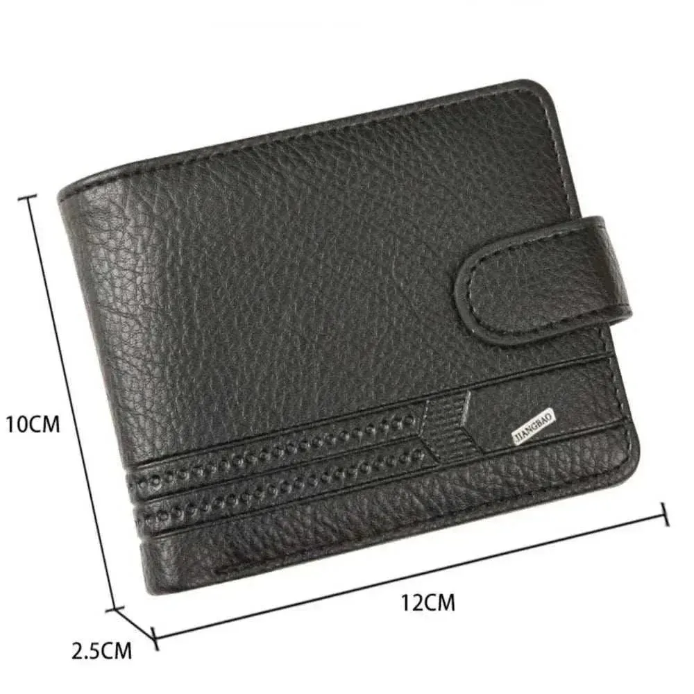 Men Short Bifold PU Leather Male Wallet - Compact Design - MCW011