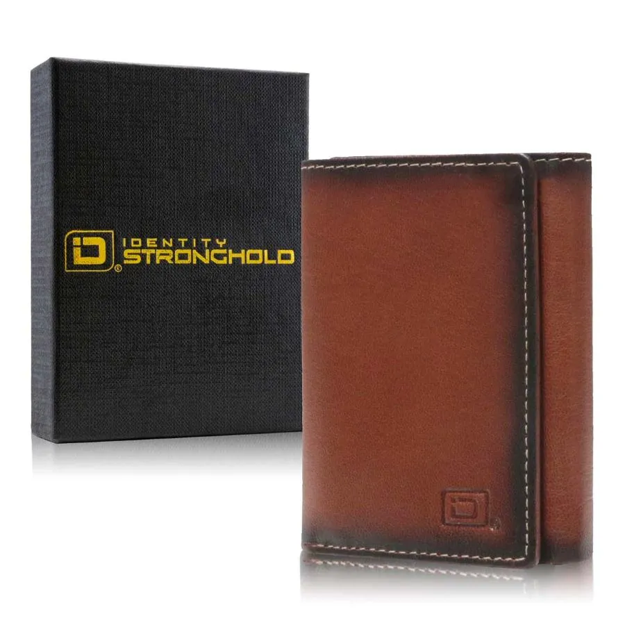 Mens RFID Wallet - Extra Capacity Trifold 8 slot with ID Window