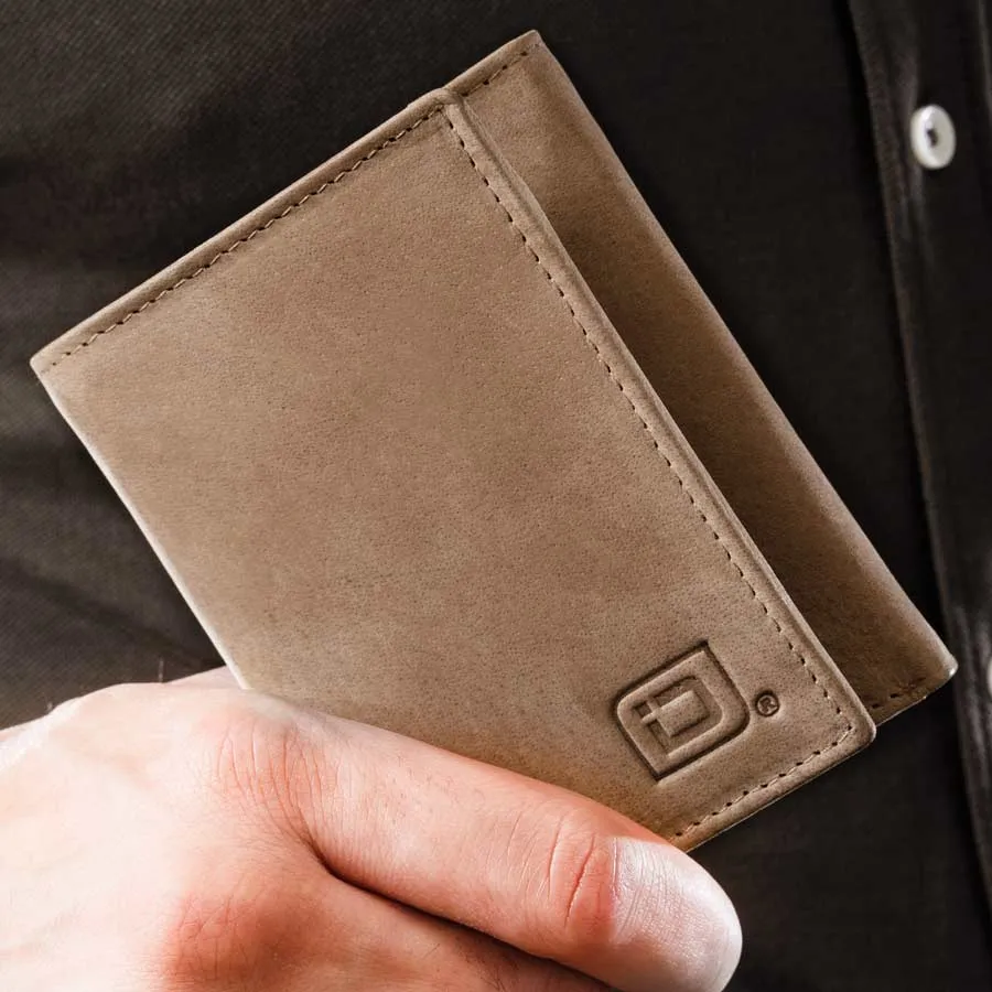 Mens RFID Wallet - Extra Capacity Trifold 8 slot with ID Window