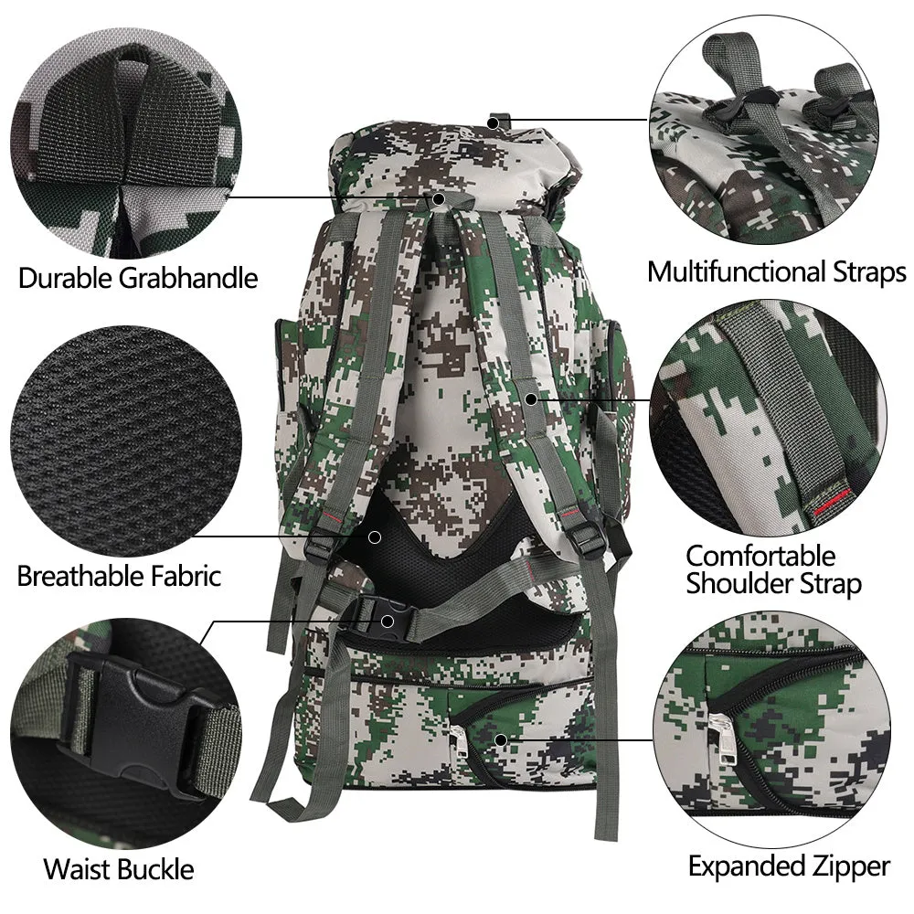 Military Camping Waterproof Camo Hiking Travel Backpack