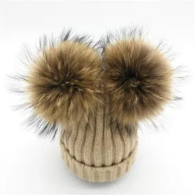 Mink Fur Pompom Hat