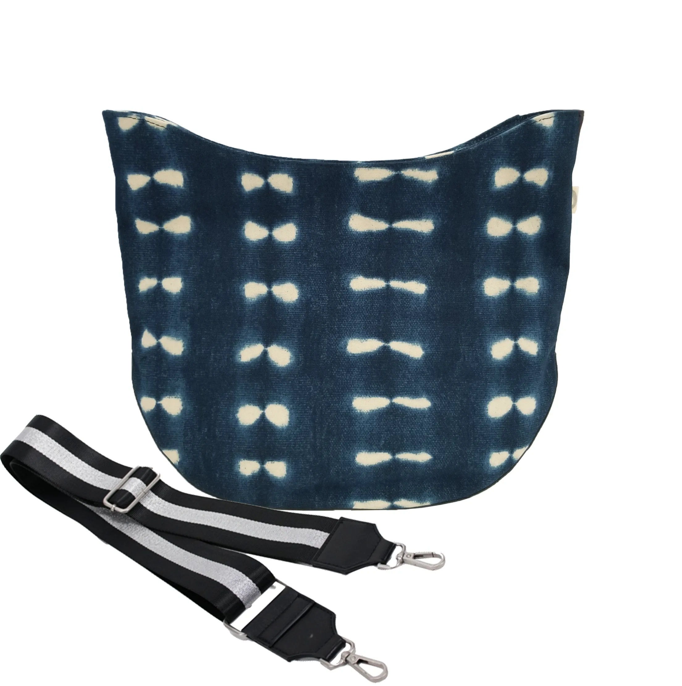 Monogram Stripe City Bag: Blue Shibori