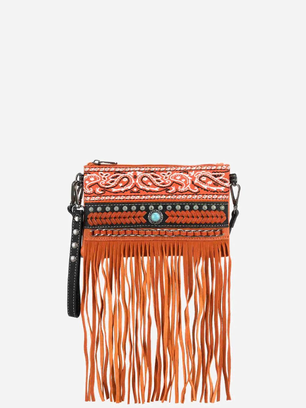 Montana West Embroidered Fringe Concealed Carry Crossbody Bag