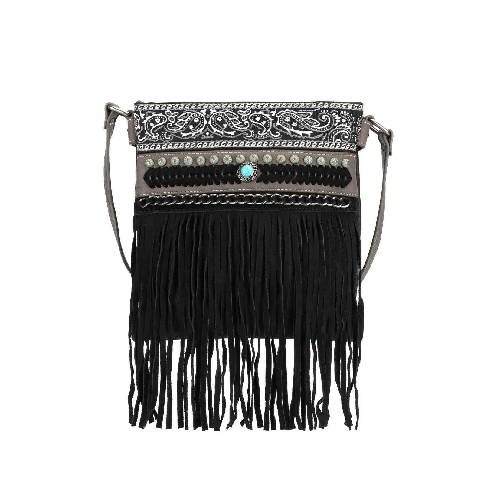 Montana West Embroidered Fringe Concealed Carry Crossbody Bag