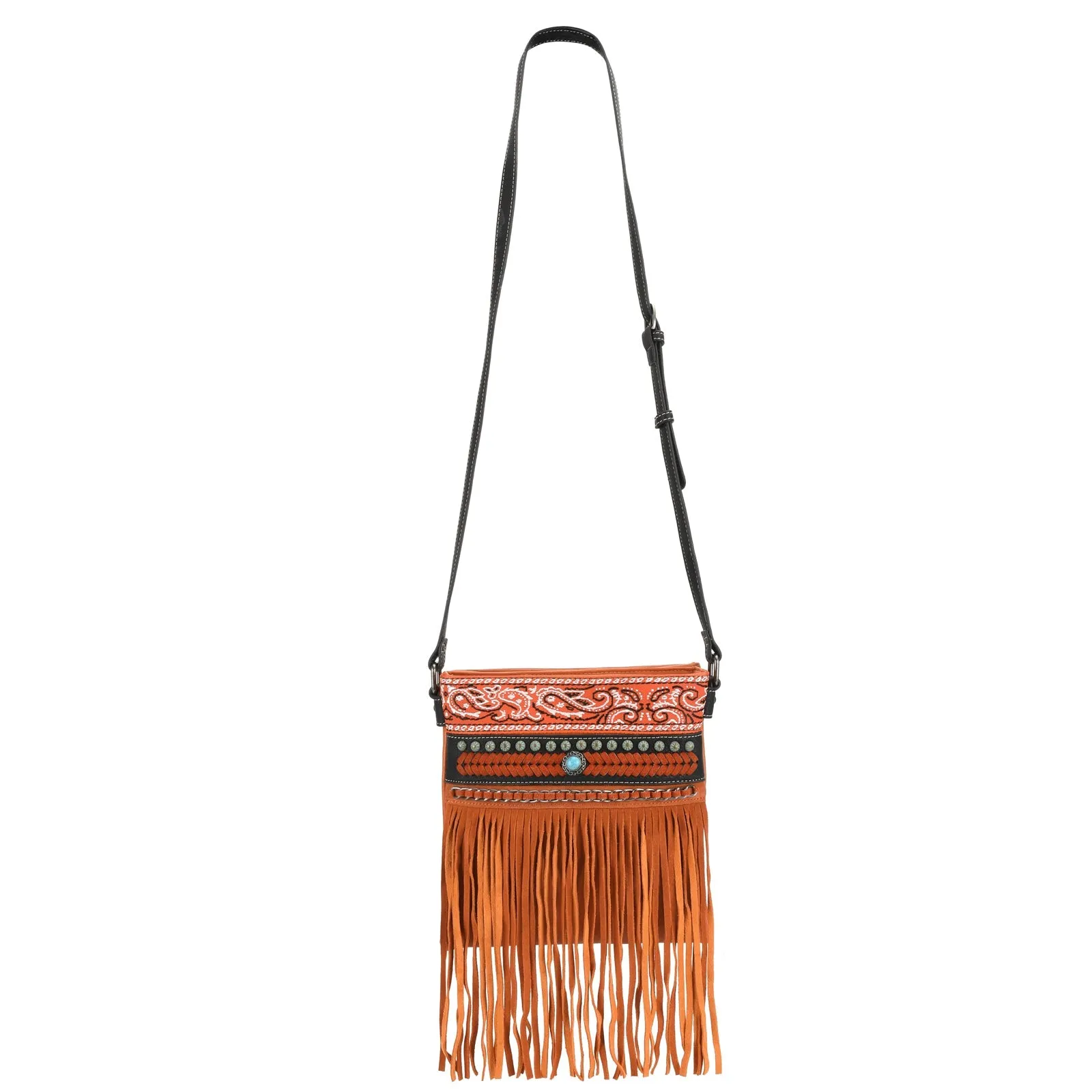 Montana West Embroidered Fringe Concealed Carry Crossbody Bag