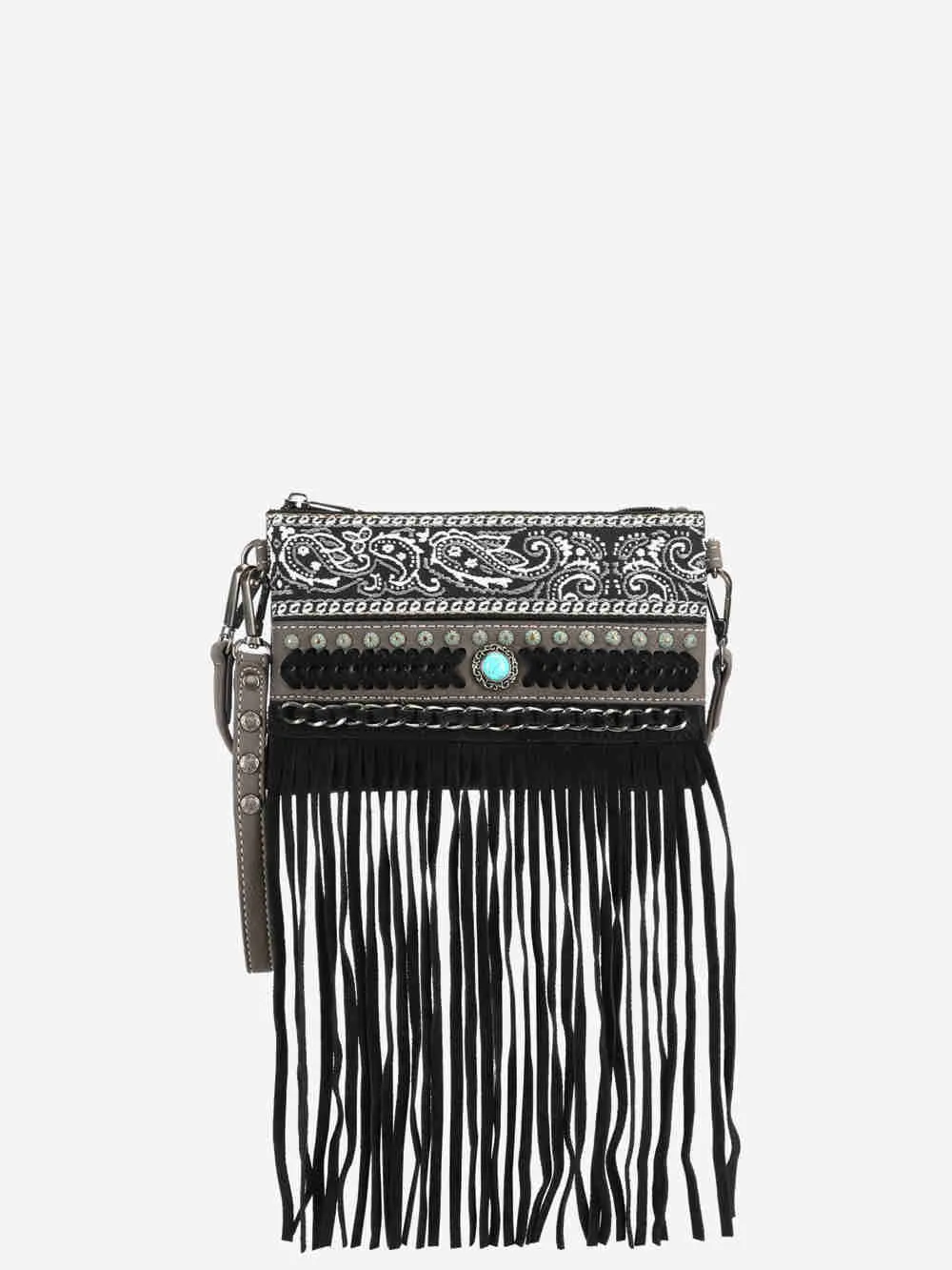 Montana West Embroidered Fringe Concealed Carry Crossbody Bag