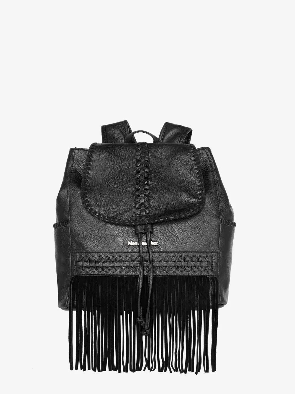 Montana West Leather Fringe Drawstring Backpack