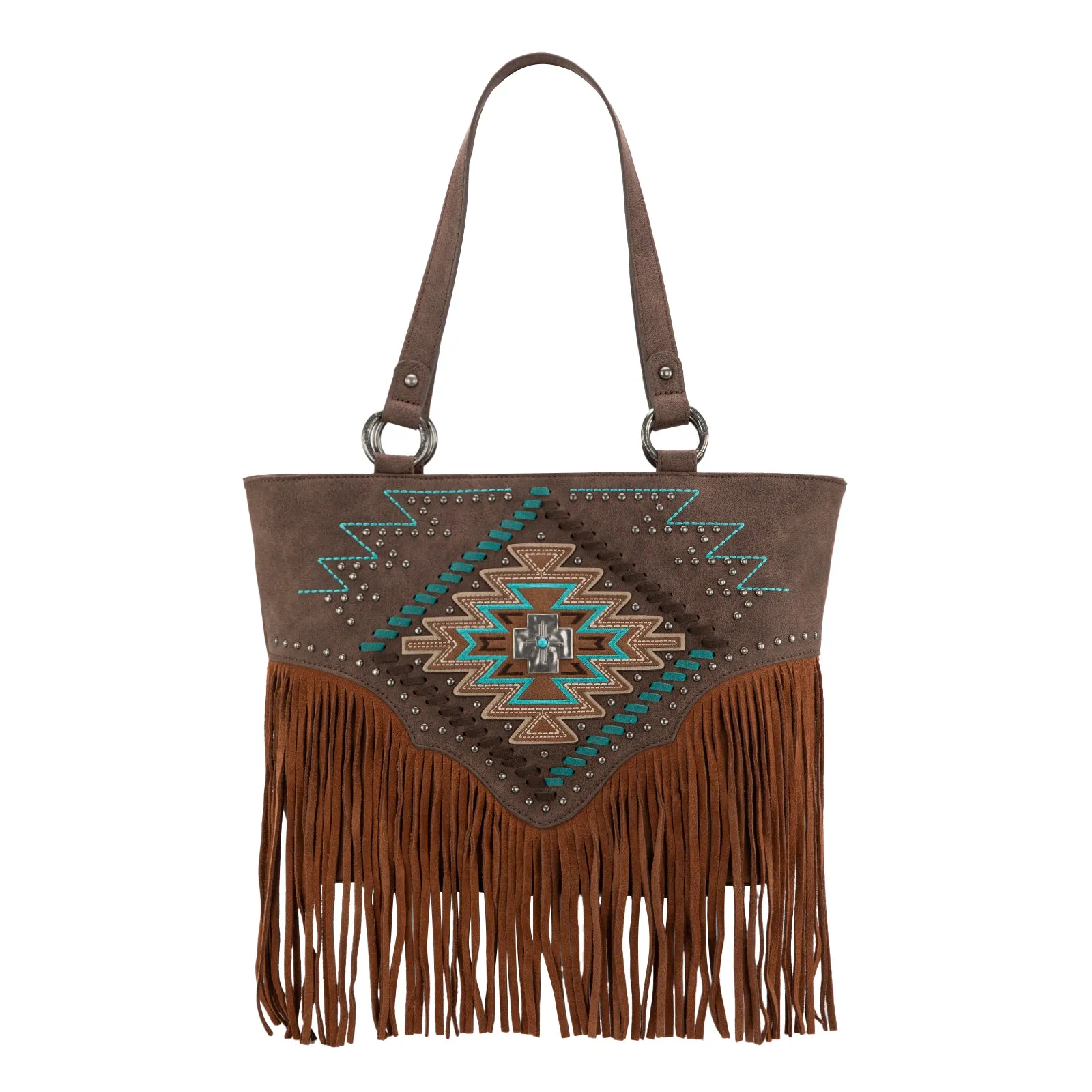 MW1315G-8317  Montana West Embroidered Collection Tote - Coffee