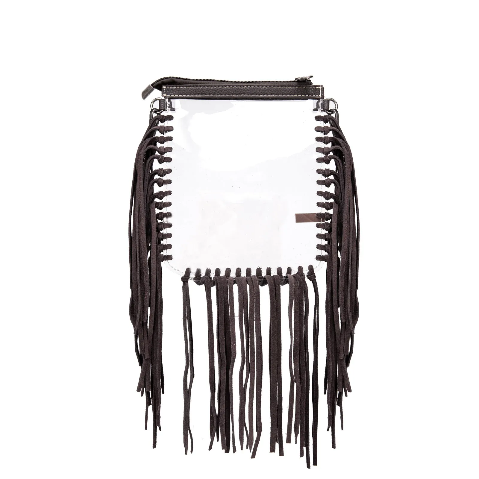 MW906-192 Montana West Western Fringe Clear Stadium Crossbody Bag