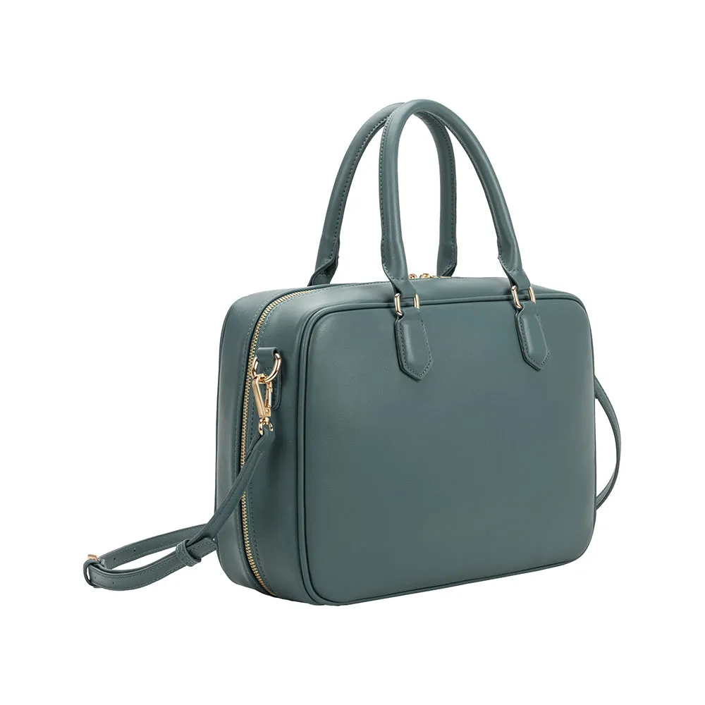 Natasha Teal Large Recycled Vegan Top Handle Bag  - FINAL SALE