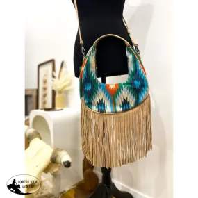 New! Aztec Crescent Bag / TURQUOISE