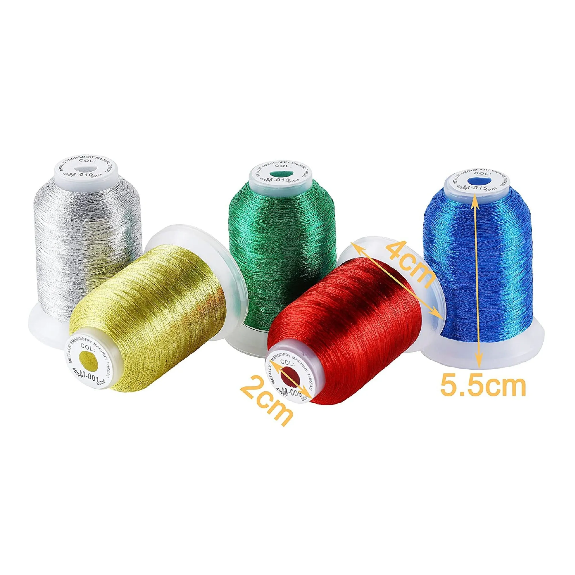 New Brothread 20 Assorted Colors Metallic Embroidery Machine Thread Kit 500M (550Y)