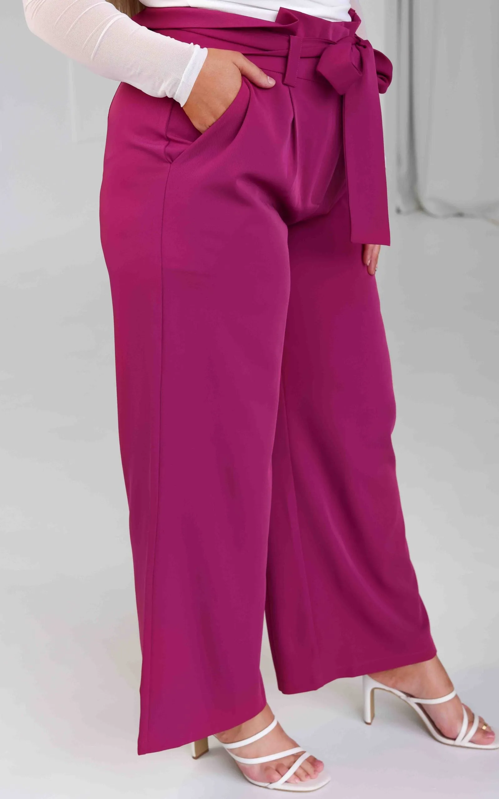 Nookie Wide Leg Pants - Plum