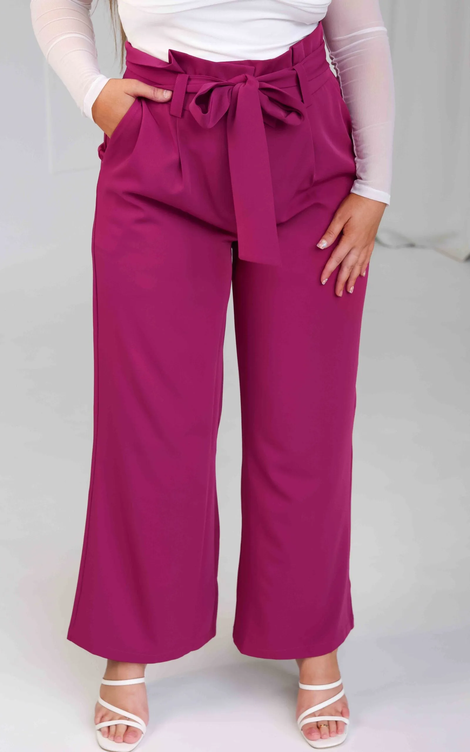 Nookie Wide Leg Pants - Plum