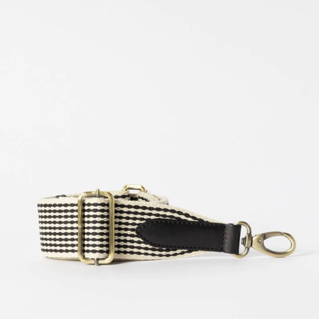 O MY BAG | Webbing Strap - Black/White Checkered Black Classic Leather