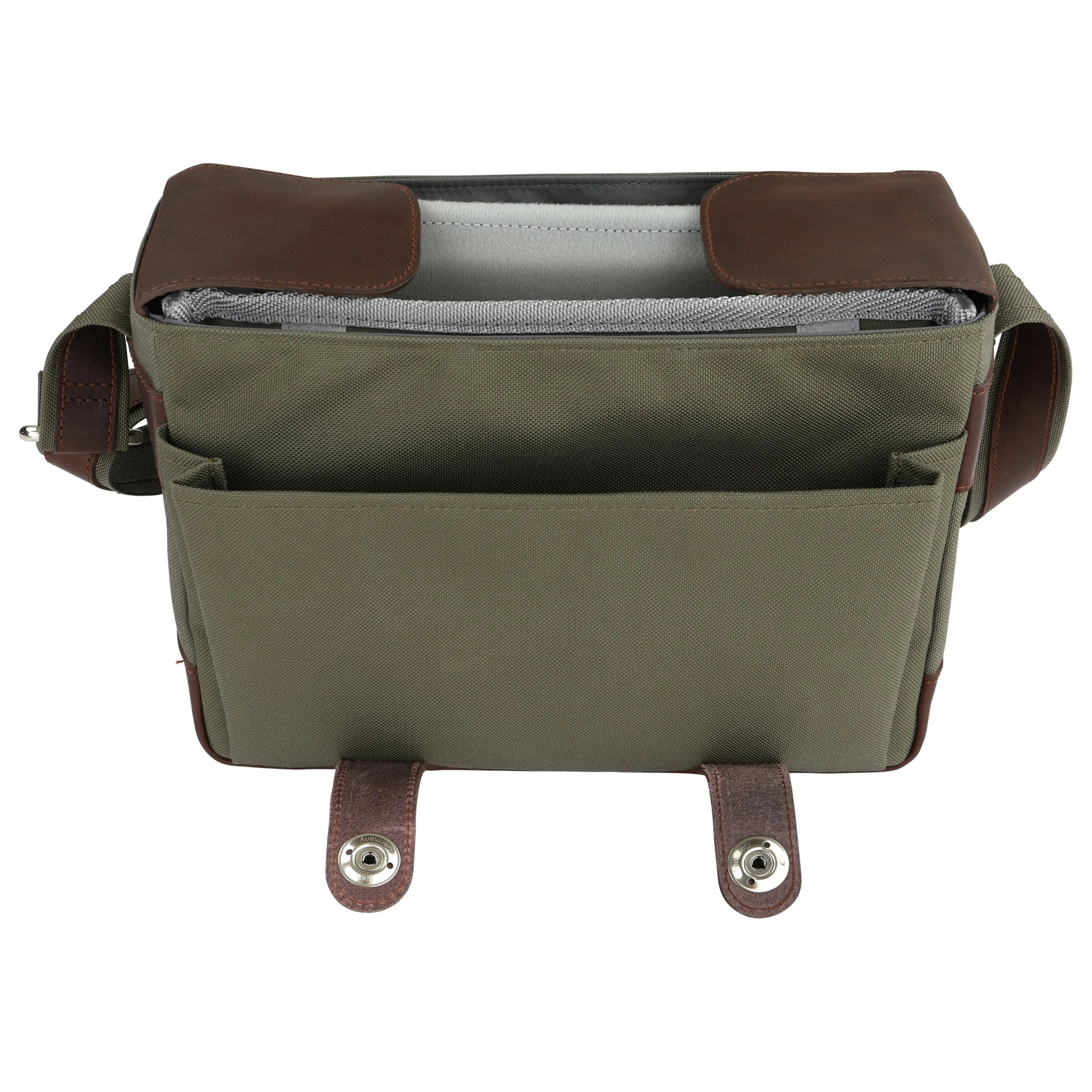 Oberwerth Freiburg Medium Photo Bag - Cordura/Leather - Olive/Dark Brown