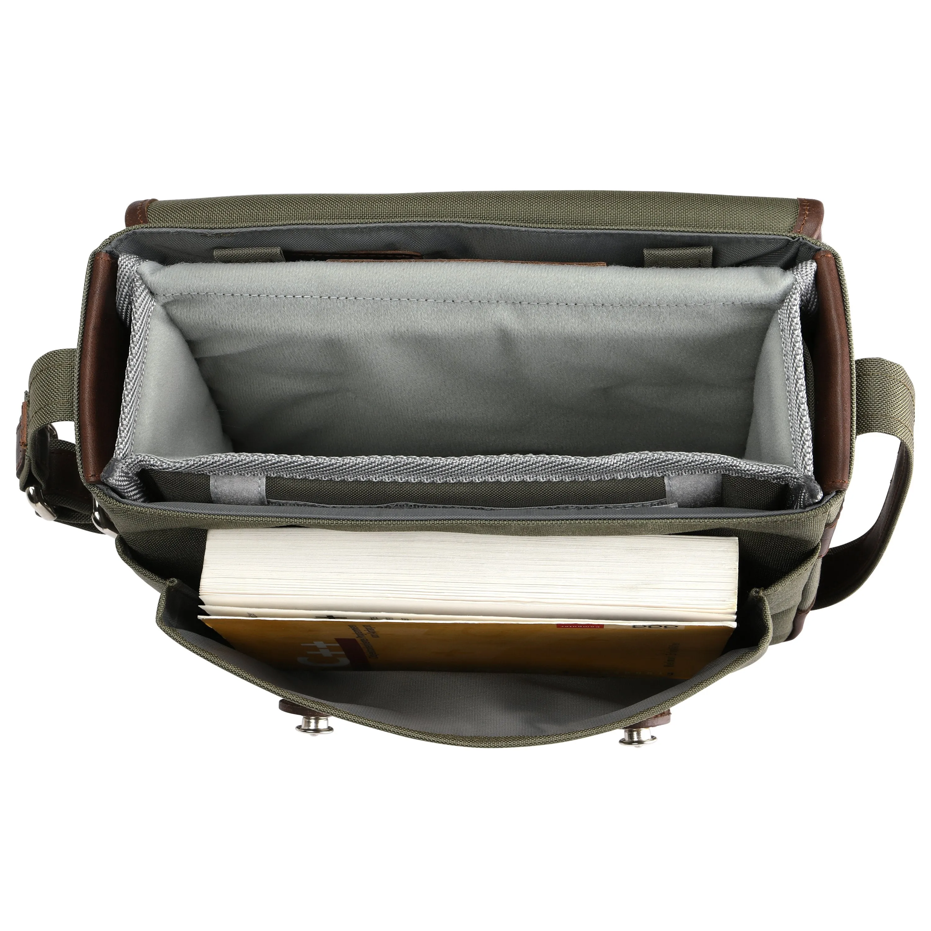 Oberwerth Freiburg Medium Photo Bag - Cordura/Leather - Olive/Dark Brown