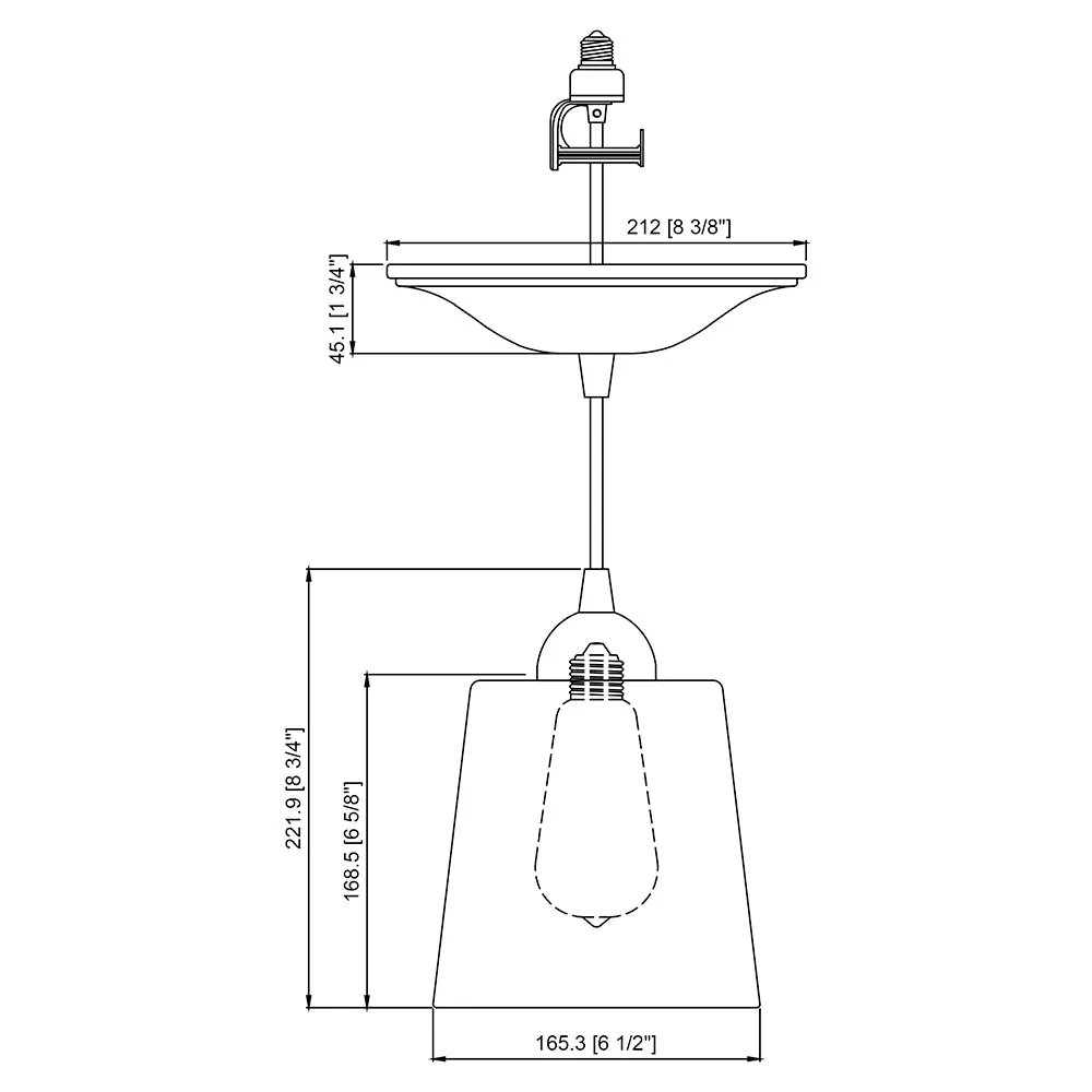 Oil Rubbed Bronze Clear Glass Shade Instant Pendant Conversion Kit