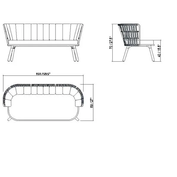 Outdoor Furniture  Braided, Rope & Cord, Sofa - Noble