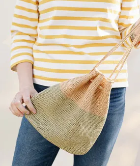 Oval Crocheted Bucket Bag Using Wool and the Gang Ra-Ra Raffia