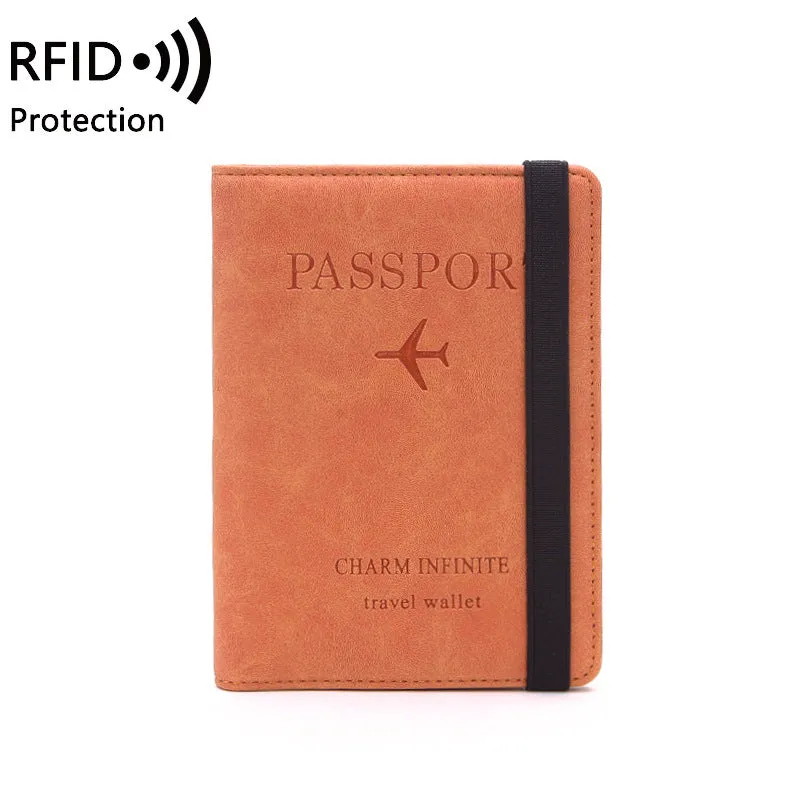 Passport Holder Cover, PU Leather RFID Travel Wallet Case Passport Cover Credit Cards, Boarding Passes