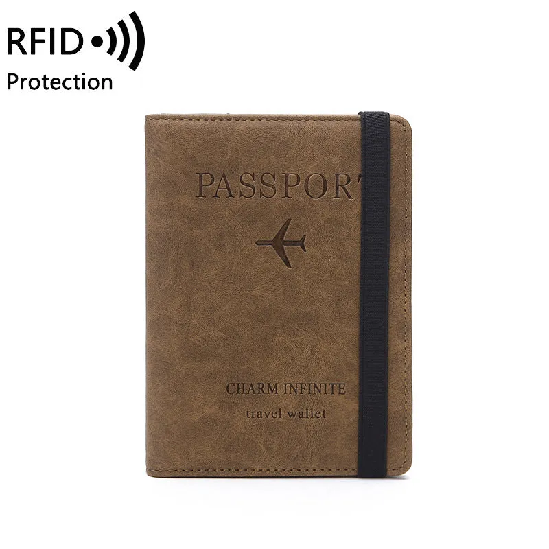 Passport Holder Cover, PU Leather RFID Travel Wallet Case Passport Cover Credit Cards, Boarding Passes