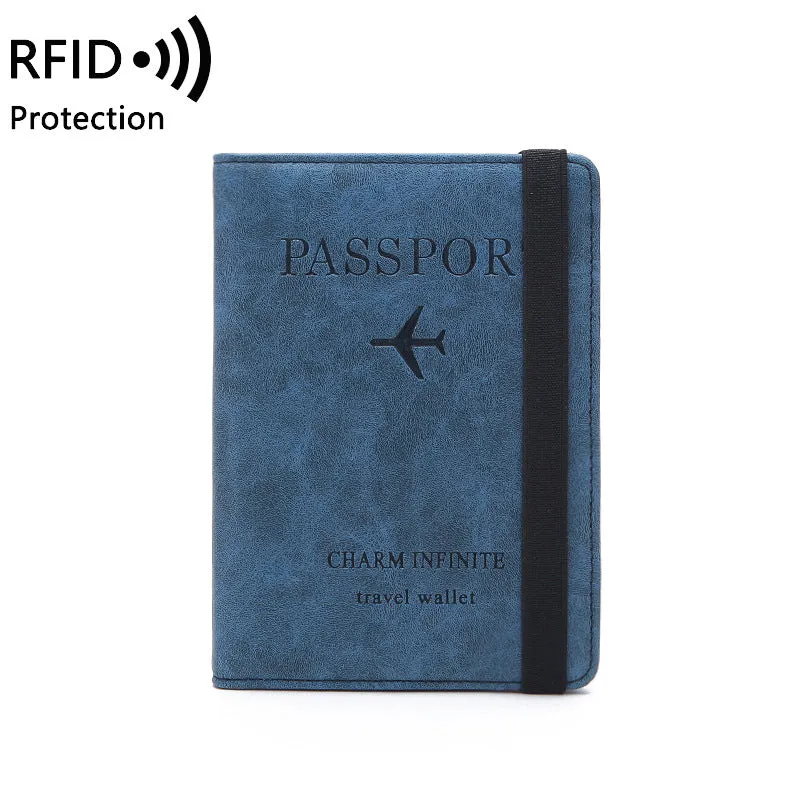 Passport Holder Cover, PU Leather RFID Travel Wallet Case Passport Cover Credit Cards, Boarding Passes