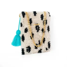 Perdy White and Black Tufted Hip Bag by Dora Nola