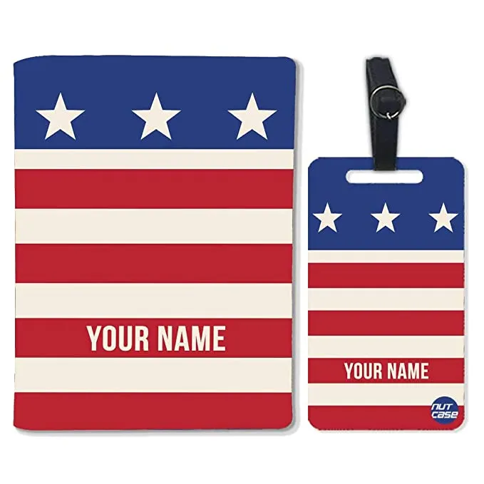 Personalised Passport Cover Luggage Tag Set - USA Star