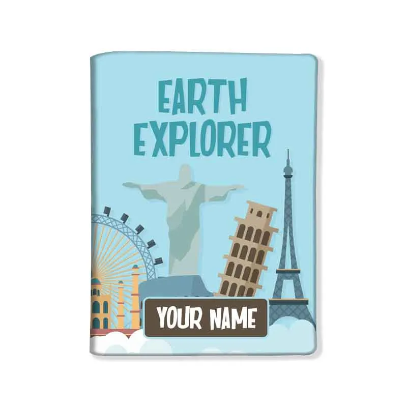 Personalized Passport Cover Travel Baggage Tag - Earth Explorer