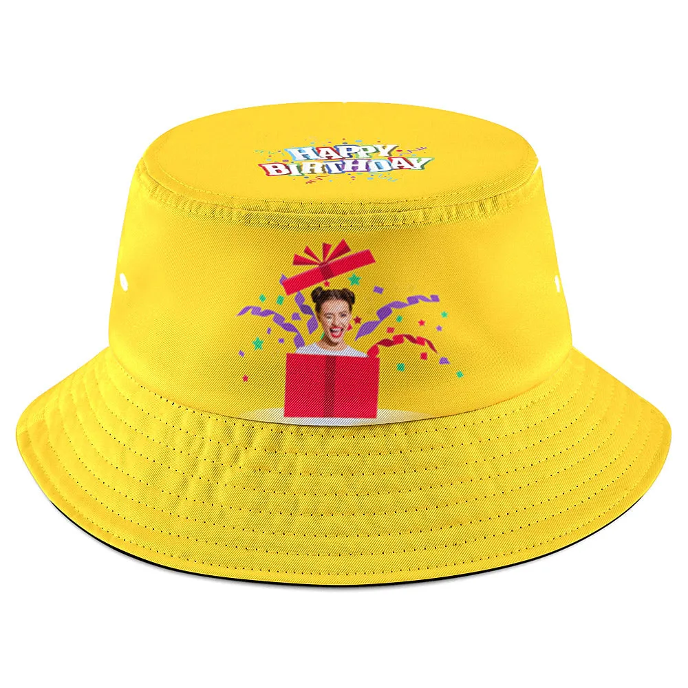 Personalized Unisex Face Bucket Hat Birthday Gift Fisherman Hat Summer for Family Friends