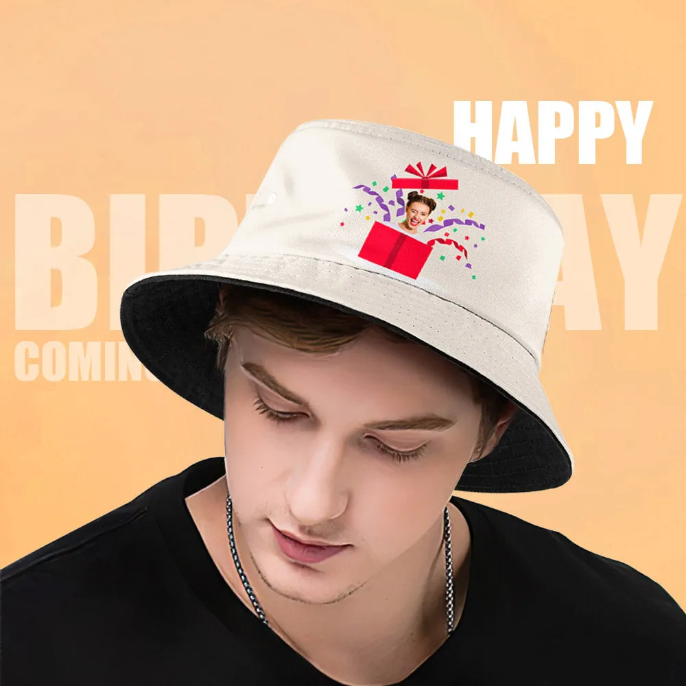 Personalized Unisex Face Bucket Hat Birthday Gift Fisherman Hat Summer for Family Friends