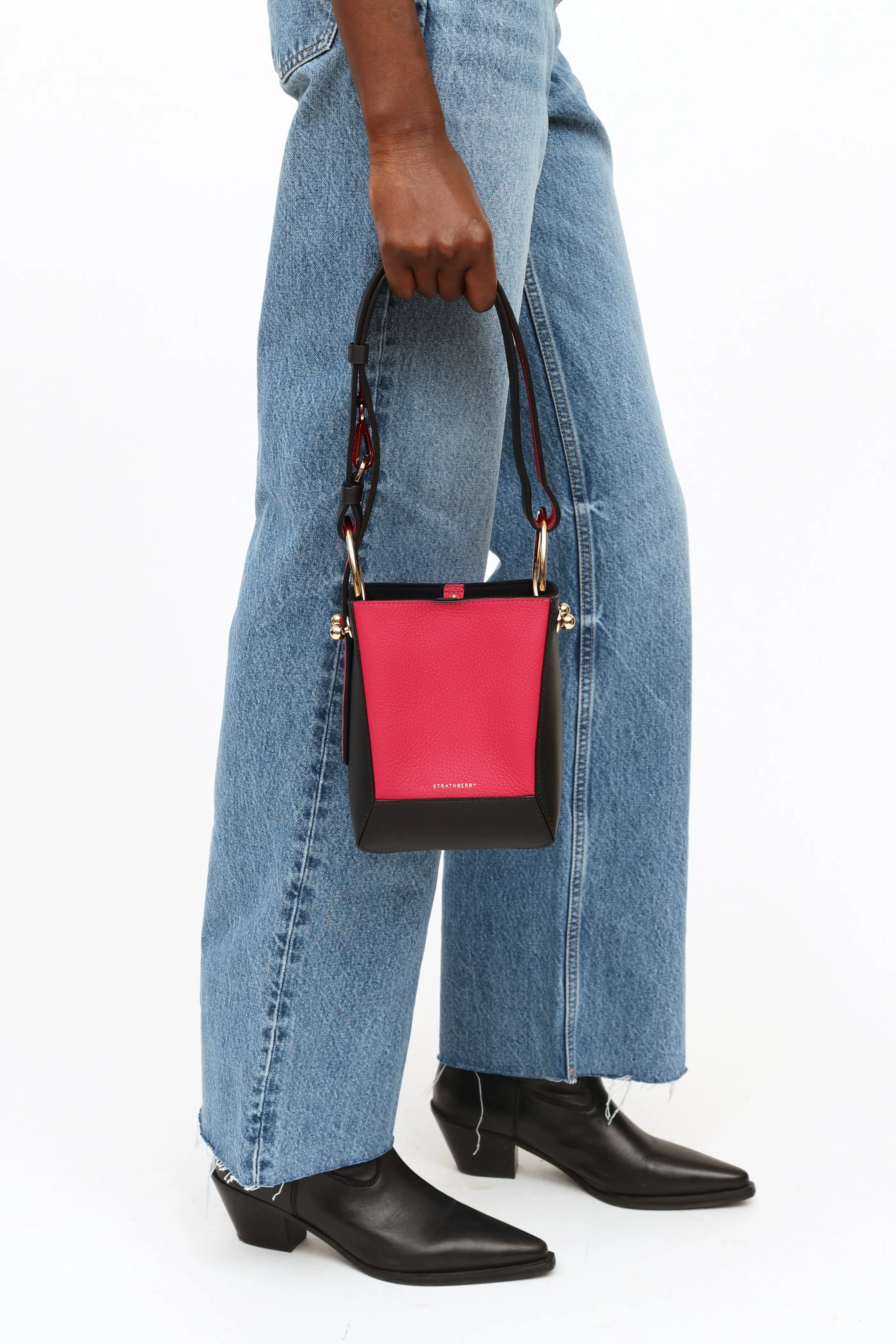 Pink & Black Lana Bucket Bag