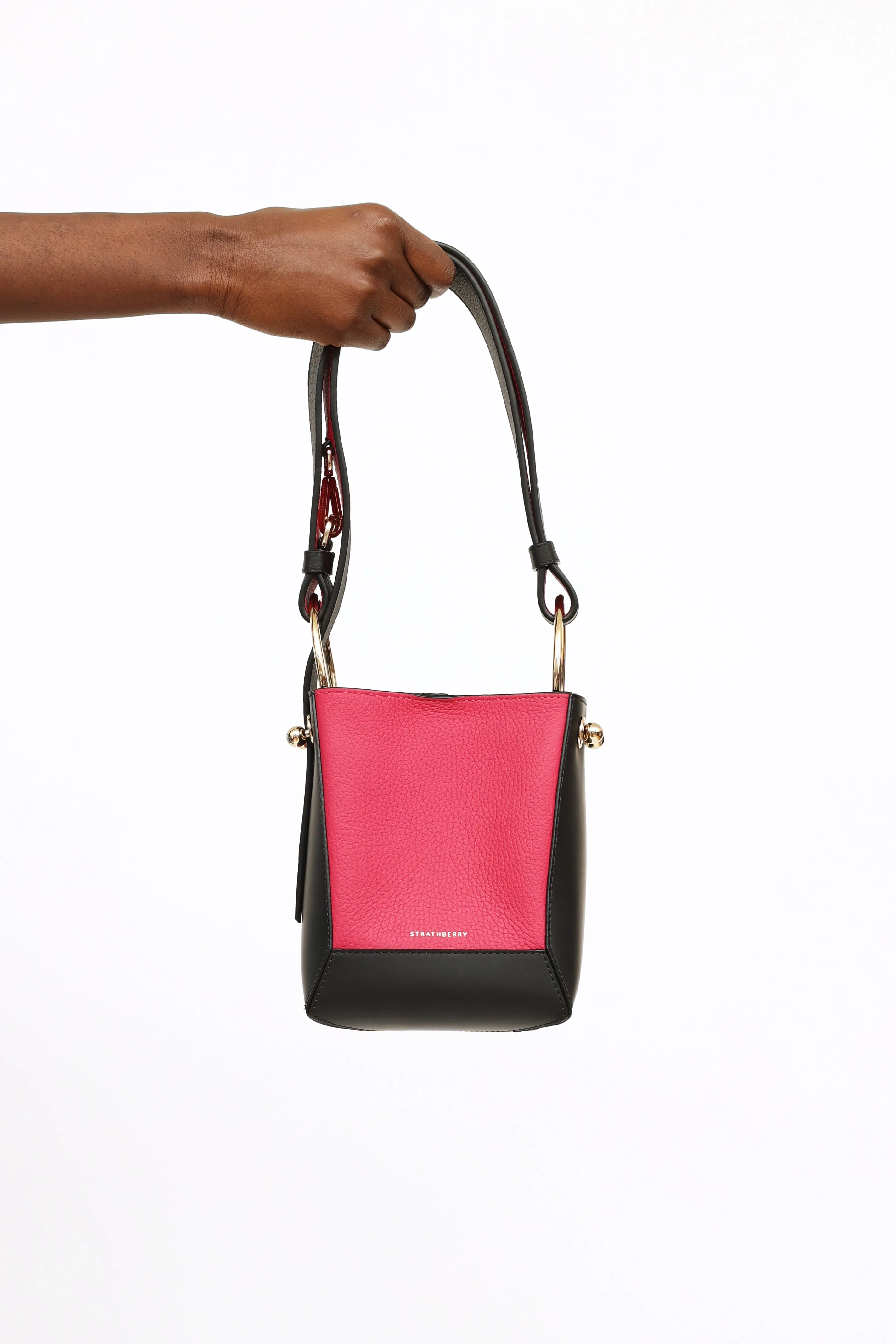 Pink & Black Lana Bucket Bag