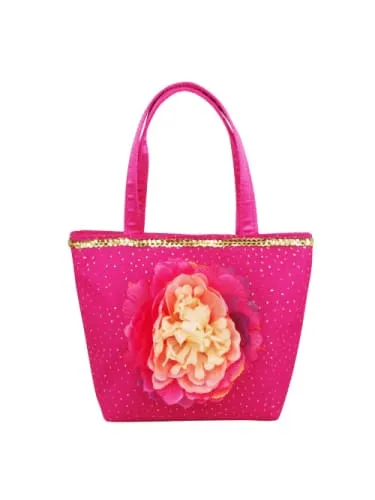 Pink Peony Flower Tote Bag