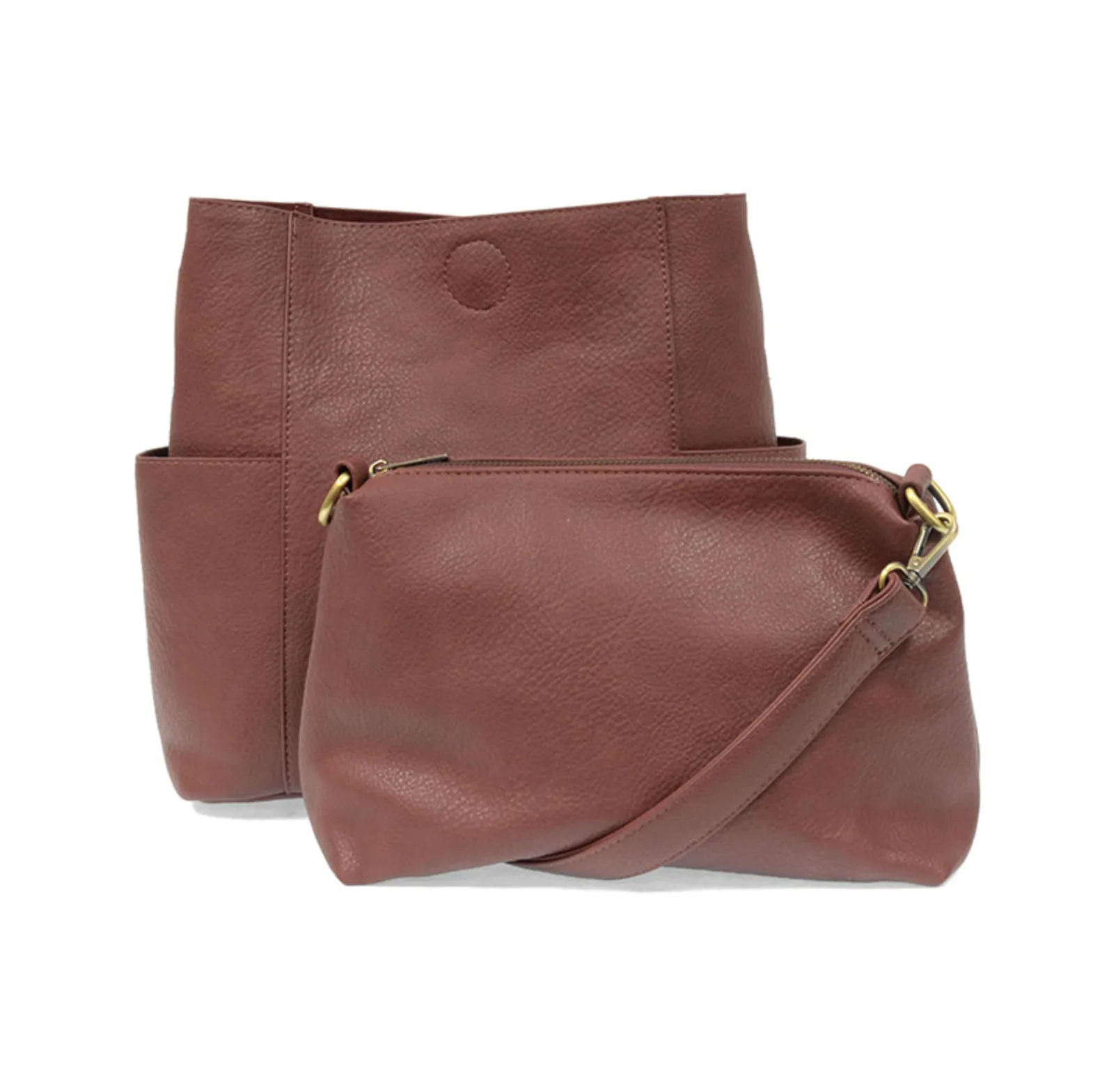 Plum Side Pocket Bucket Bag