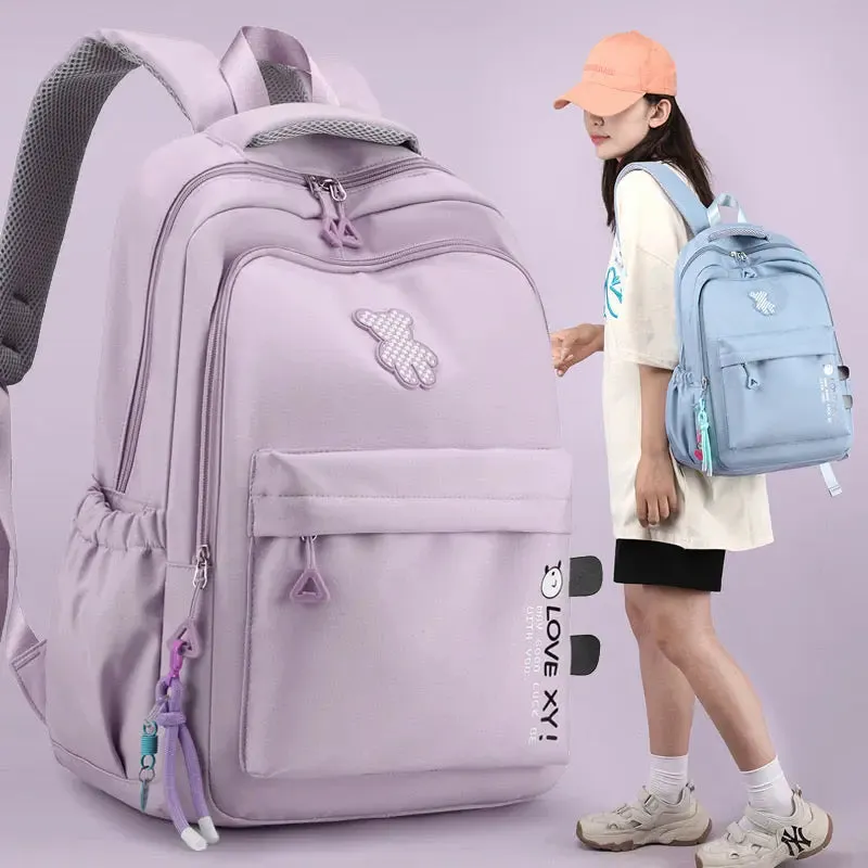 Purpul Student Schoolbag Junior High School Boys and Girls Backpack 1688-12