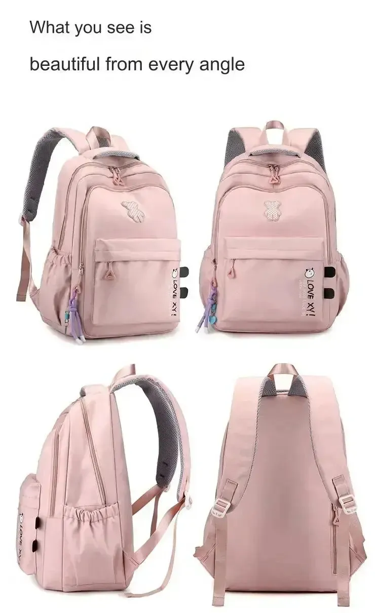 Purpul Student Schoolbag Junior High School Boys and Girls Backpack 1688-12