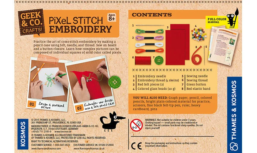 "Pixel Stitch Embroidery" - Craft Kit