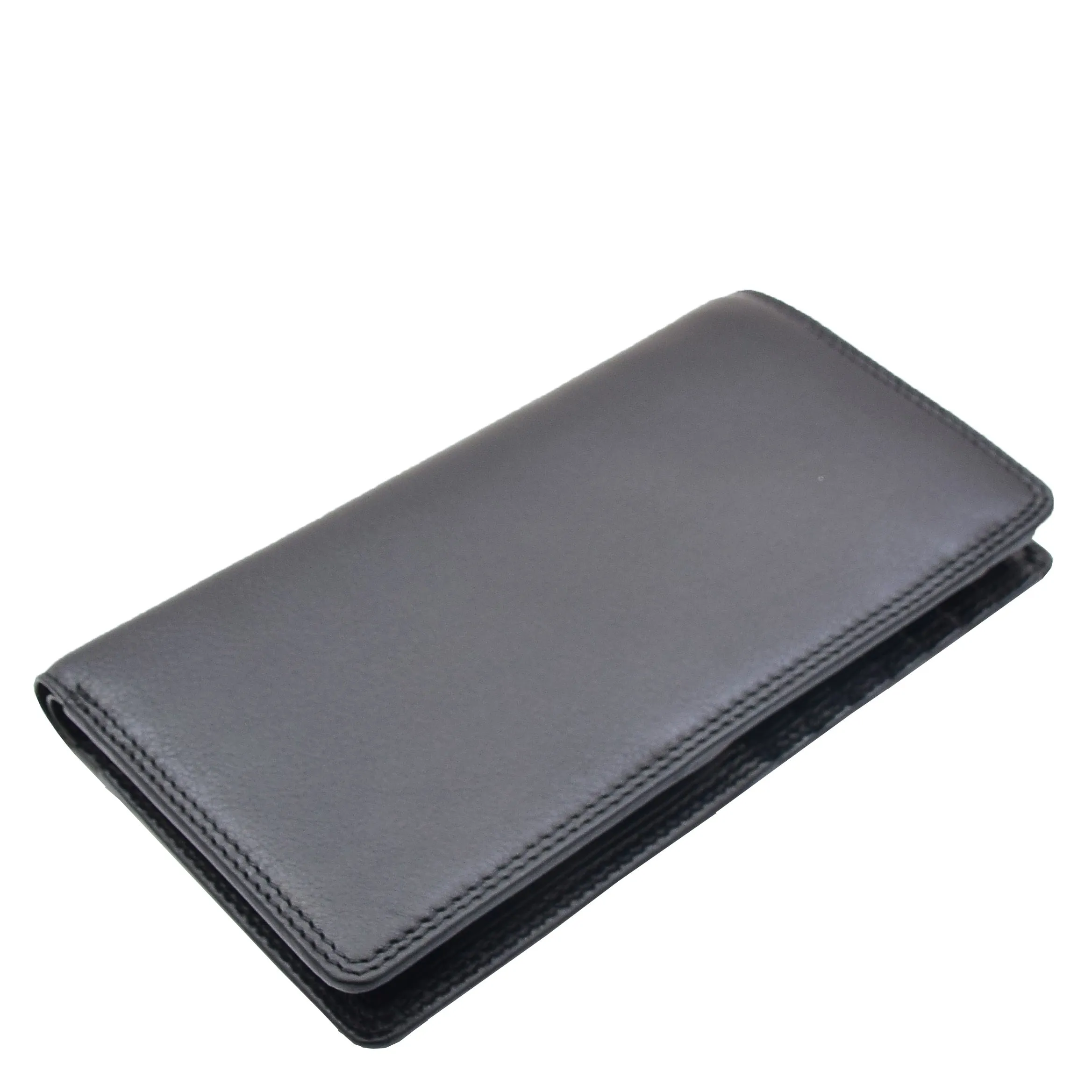 Real Leather Vertical Bifold Breast Wallet HOL120 Black