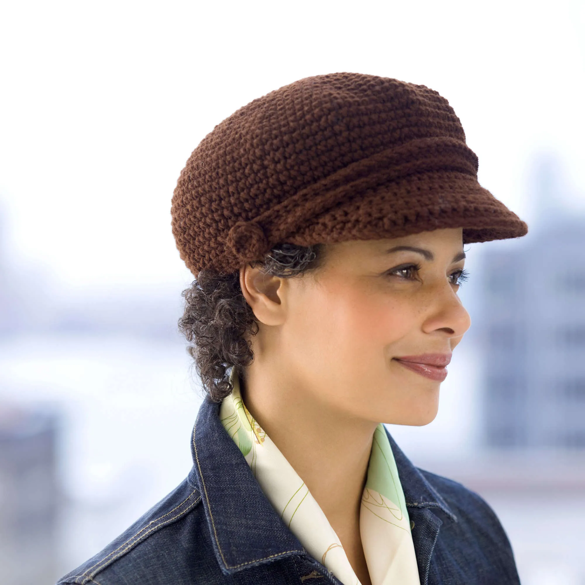 Red Heart Crochet Visor Cap