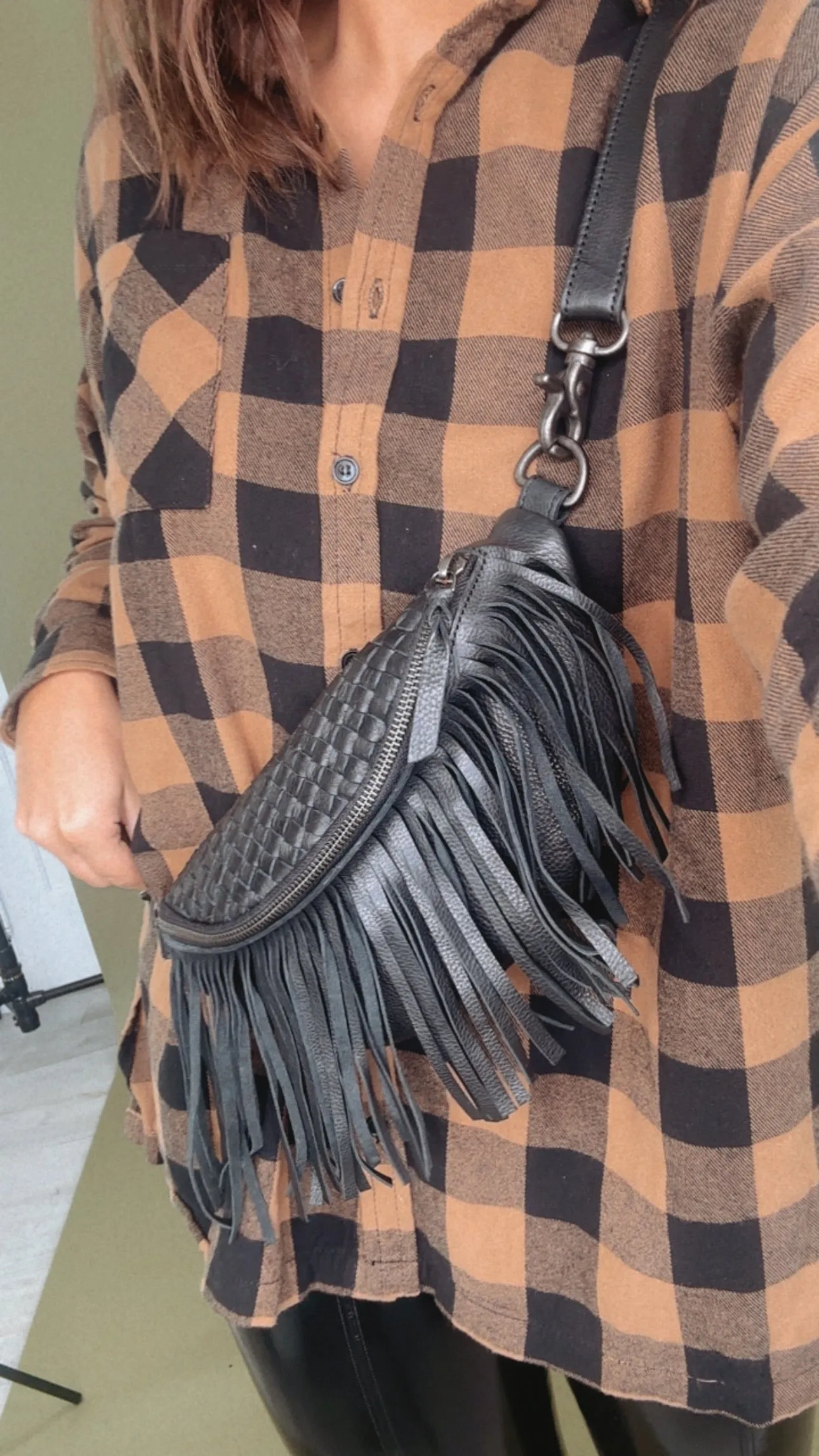 Revival Fringe Fanny Pack, Black