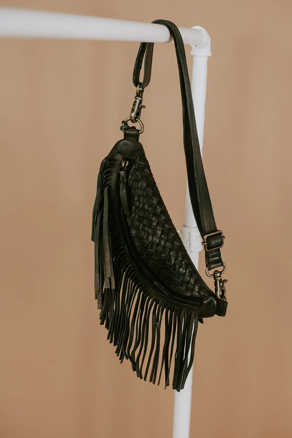 Revival Fringe Fanny Pack, Boho Emerald