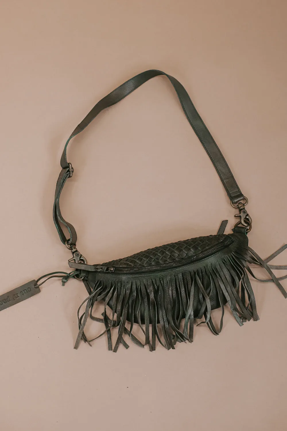 Revival Fringe Fanny Pack, Boho Emerald