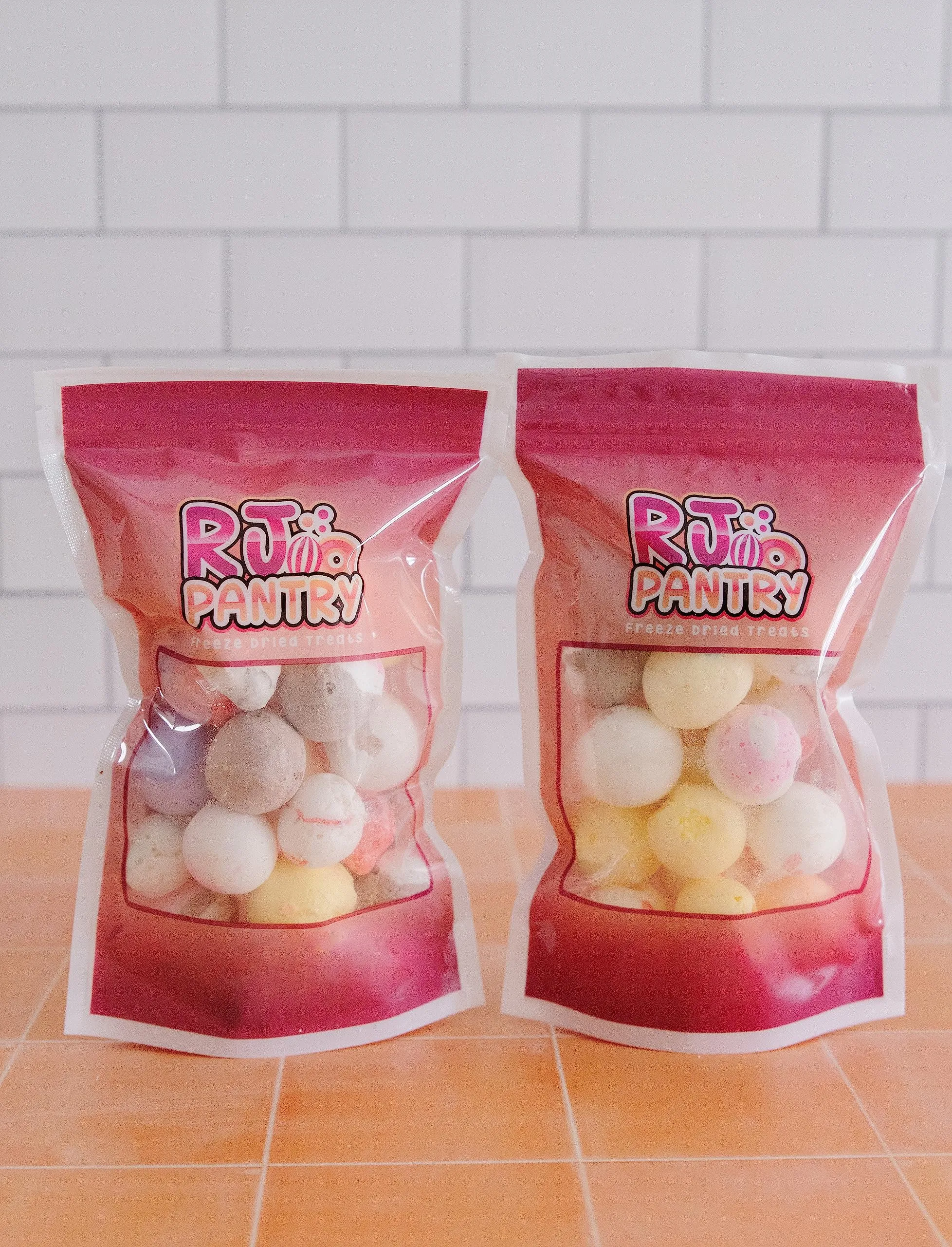 RJ Pantry Freeze-Dried Salt Water Taffy Candy - 1.5 oz Bags - Mix Flavors (2 Pack)