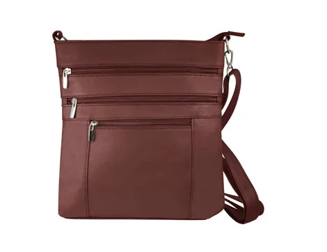 Roma Leathers Multi Pocket Body Purse - Deep Main Compartment, Adjustable Shoulder Strap RM603