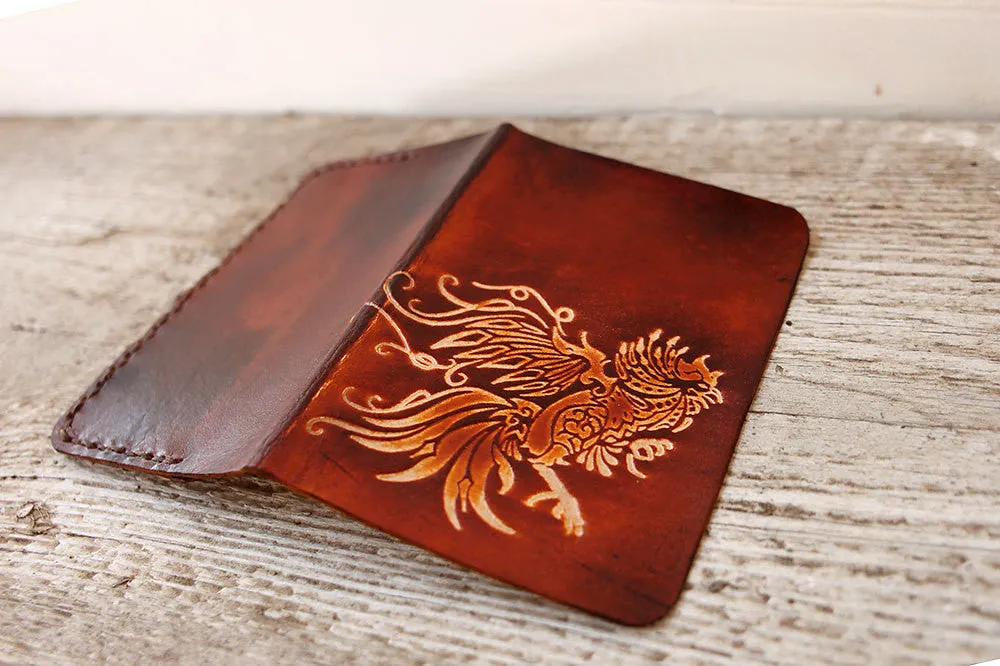 Rooster Passport Cover - Genuine Leather