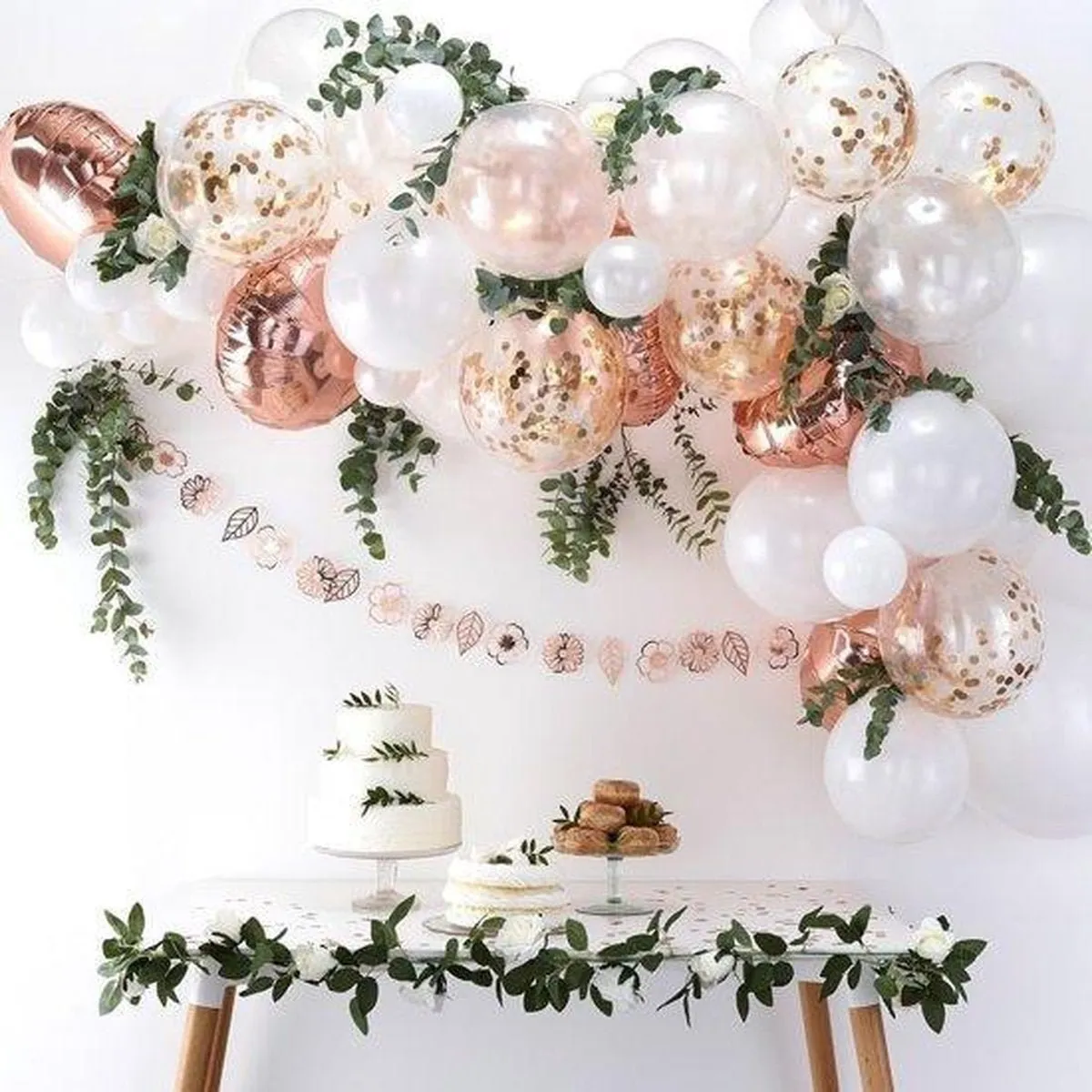 Rose Gold Balloon Arch - Confetti Balloon Garland Kit